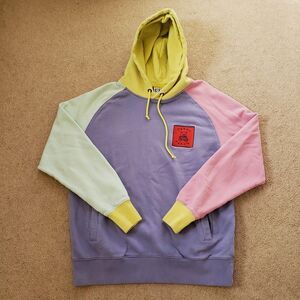 Teddy Fresh Colorblock Pastel Hoodie Sweatshirt Embroidered Logo Unisex Size M